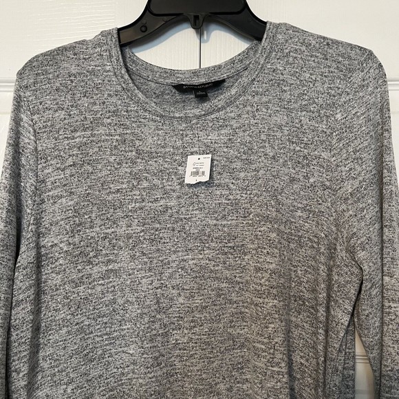 NWT Banana Republic Heather Grey Side Ruched Luxespun Dress Midi Length  Sz L - Picture 8 of 11